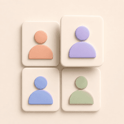 Illustration of employee profile cards in a directory grid