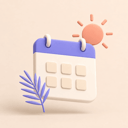 Calendar showing approved vacation days