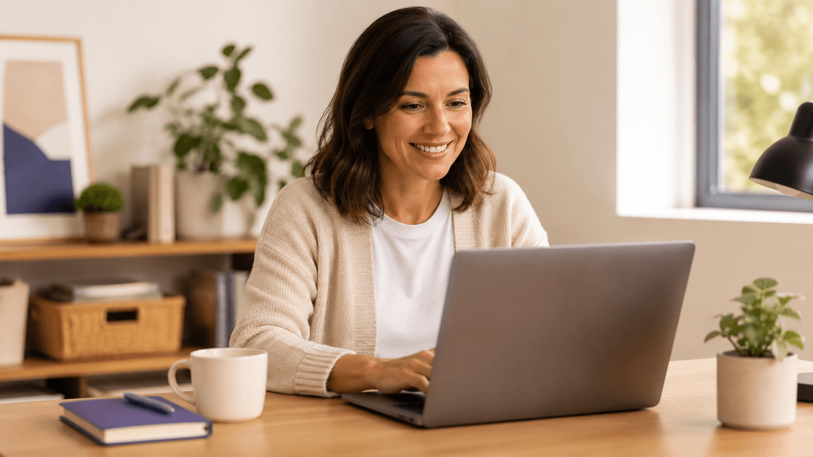 Plintio team workspace with HR documents, calendar, and laptop